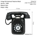 Retro black rotary phone resin model decorative ornament for home cabinets - Black Rotary Telephone (13694)