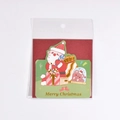 Creative Christmas card with gold foil Santa and polar bear design in a clear sleeve - Santa Giving Gifts (With Envelope)