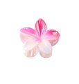 Pink and white gradient plumeria flower hair claw clip with a glossy resin finish - 8cm New Gradient Color - Rose Red And White