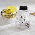 Tiger milk bottle keychain with liquid sand and cute cartoon character detail - White Soda Bottle