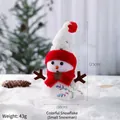 Muñeco de nieve navideño de felpa con bufanda roja y lentejuelas, adorno de mesa festivo de 25cm - Copo de Nieve de Color (Muñeco de Nieve Pequeño)