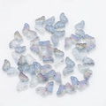 DIY 15mm butterfly crystal glass beads with rainbow gradient finish for jewelry making - Semi-transparent Blue
