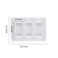 Three-slot resin silicone mold for DIY switch panel decoration with white finish - Type 6 Switch Plate
