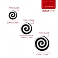 Christmas spiral peppermint candy ornament in black and white pattern in three sizes - Black and White