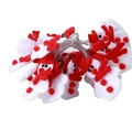 Christmas LED string lights with cute plush snowman pendants in red and white - Plush Snowman