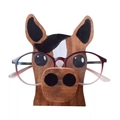 Creative handmade wooden brown horse head shaped glasses holder stand desk ornament - Brown Horse