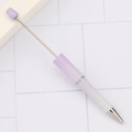 DIY beaded ballpoint pen with a purple to white gradient finish and silver accents - Pearl Gradient Purple
