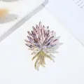 Elegant purple crystal wheat brooch in gold finish with sparkling zircon accents - Vintage Crystal Style 11 (7.1*5cm)