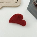 Glittery red heart-shaped hair claw clip made of resin for stylish ponytails - Red