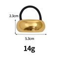 Fermacoda a semicerchio dorato lucido, dimensioni 5,3 cm x 2,3 cm e un peso di 14 g - Largo Liscio / Oro