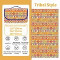 Waterproof Oxford picnic blanket with tribal geometric patterns in portable carry style - Tribal Style