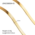 Flat 18K gold plated herringbone snake chain necklace for women with 0.5cm width - 43cm Length (JDN2308005-43)