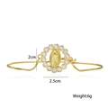 Adjustable gold Our Lady of Guadalupe bracelet with micro-pave cubic zirconia charm - 30540/Guadalupe Virgin Mary Oval