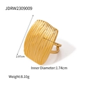 Exaggerated 18K gold stainless steel square ring with a unique geometric texture finish - Textured Square Style (JDRW2309009)