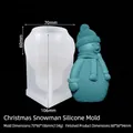 Snowman silicone mold for DIY candles with detailed dimensions and 3D textured finish - Snowman / Milky White