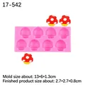 Pink silicone mushroom mold for fondant and chocolate with 8-cavity mushroom design - Style 3# Mushroom (17-542) / Pink