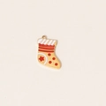 Christmas stocking charm pendant in red and yellow enamel stainless steel for DIY jewelry - Yellow Christmas Sock