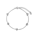 Bracciale minimalista in argento sterling S925 con ciondolo a cuore e catena regolabile - Argento 925 / Argento