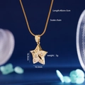 Minimalist gold star pendant necklace with snake chain and micro-inlaid cubic zirconia - Gold Star with Rhinestone Accents (2436)
