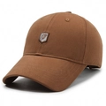 Brown cotton twill baseball cap with shield embroidery and classic six-panel structure - Adjustable / Coffee