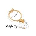 Detailed view of 18K gold ring showing 18mm inner diameter and flower pendant size - Four-petal Flower Heart Style (R787-syc)