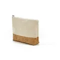 Neceser de lona de algodón y corcho de 17x14,5x5cm mostrado en vista de variante - Beige (Pequeño H6546)