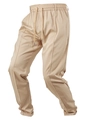 Detalle de los pantalones casuales caqui para hombre con cordón y pliegue frontal - S / Caqui
