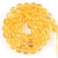 Polished transparent yellow crystal beads with internal ice crack texture for DIY jewelry - Citrine With Bursting Patterns / 4mm/1 Piece Approximately 90 Pieces/10g