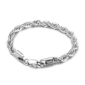 Bracelet chaîne torsadée en acier inoxydable argenté avec fermoir mousqueton - 6MM-19CM / Couleur Acier