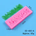 Pink grass texture silicone mold for fondant and resin DIY measuring 12x4x1.3cm - Grass Shape (50-400) / Pink