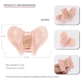 Pinza para el pelo de acetato rosa en forma de corazón, mide 8,7 cm x 6,2 cm - Pinza de Corazón / Rayado Rosa