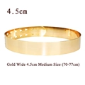 Polished gold wide metal cinch belt with mirror finish and 4.5cm width for 70-77cm waists - 4.5cm Width/Size M (70-77cm) / Gold