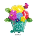 62x64cm flower basket foil balloon with Happy Mother's Day text for party decor - English Mother's Day Flower Garden