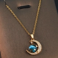 Gold - Crescent Moon Starry Sky