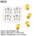 Molde de silicona B650 con formas de abejas pequeñas para chocolate y manualidades de resina - Abeja (B650) / Gris