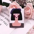 Macro shot of jewelry display card with fashion portrait illustration for earrings - Goddess No. 2 / 6x8cm