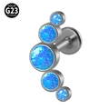 Internal threaded G23 titanium labret stud with curved blue opal cluster fan - G23 Titanium 1.2*6mm / Style 19-Dark Blue Opal (OP05)
