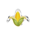 Detail of corn shaped stainless steel cookie cutter with colorful illustrated interior - Corn 7287