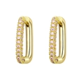 Elegant gold-plated huggie earrings with double rows of pink cubic zirconia stones - Gold - Double Row Pink Zircon