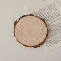 Natural round wood slice tray with bark edge and annual rings, diameter 9-12cm - Large Slices (9-12CM)