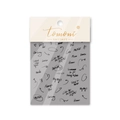 Détail des stickers ongles MS-207 avec texte anglais et symboles noirs manuscrits - Écriture Manuscrite Noire (MS107)