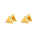 Minimalist golden stainless steel triangle stud earrings with a geometric double-sided design - Gold 6mm