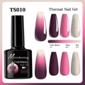Three-color thermal nail gel showing temperature change from deep purple to creamy white - Thermal Gel TS010(QT0755-010)