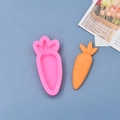 Pink silicone carrot mold for Easter fondant and chocolate baking with orange carrot sample - 3D Carrot Style (4)
