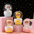 Cartoon boy crystal ball night light ornaments in animal suits with glowing base - 2528# (lights + Snowflakes)