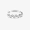 Minimalist S925 sterling silver ring featuring nine round sparkling zircon stones - US 6 / 345-9-Stone Bubbles Row / Silver
