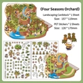 Four Seasons Orchard DIY PET stickers set with background card for creative scrapbooking - Four Seasons Orchard