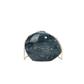 Elegant acrylic shell bag in dark gray marble texture with a luxury gold chain strap - Dark Grey