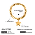 Pulsera elegante de acero inoxidable oro 18K con colgante de estrella y perlas naturales - Estilo de Colgante de Estrella (JDB0305012)