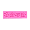 Pink silicone sunflower mold with four cavities for chocolate and fondant cake decoration - Style 4 / Pink